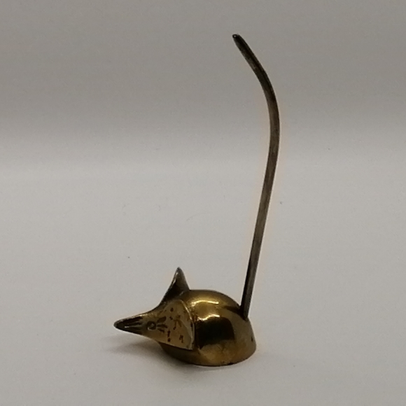 SOLD          VTG Brass Mouse Ring Holder - Picture 8 of 15